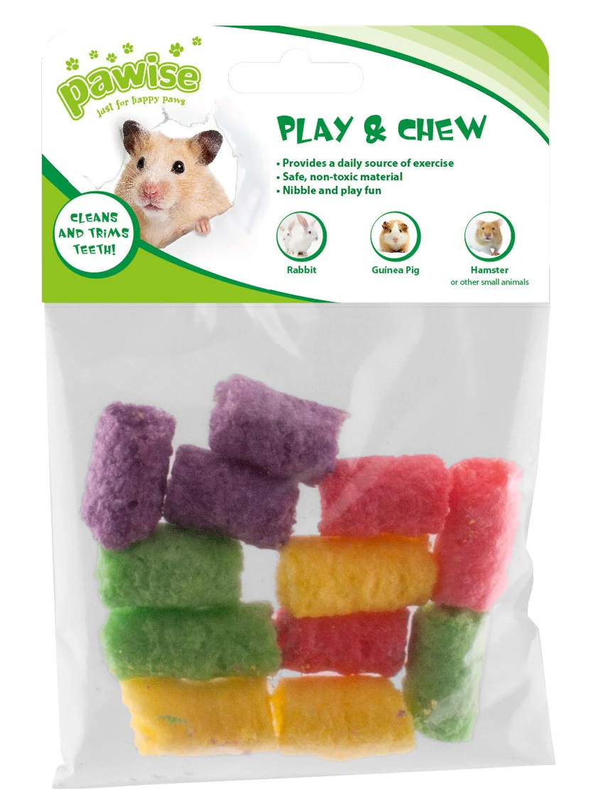 Okusovací hračka pro králíky a morčata, 4 x 2,5 cm – Pawise Play & Chew Pops S - Obrázek 1