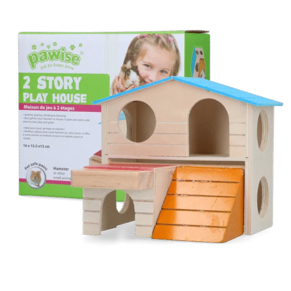 Domeček pro hlodavce se 2 patry, 15 x 12 cm – Pawise 2 Story Play House