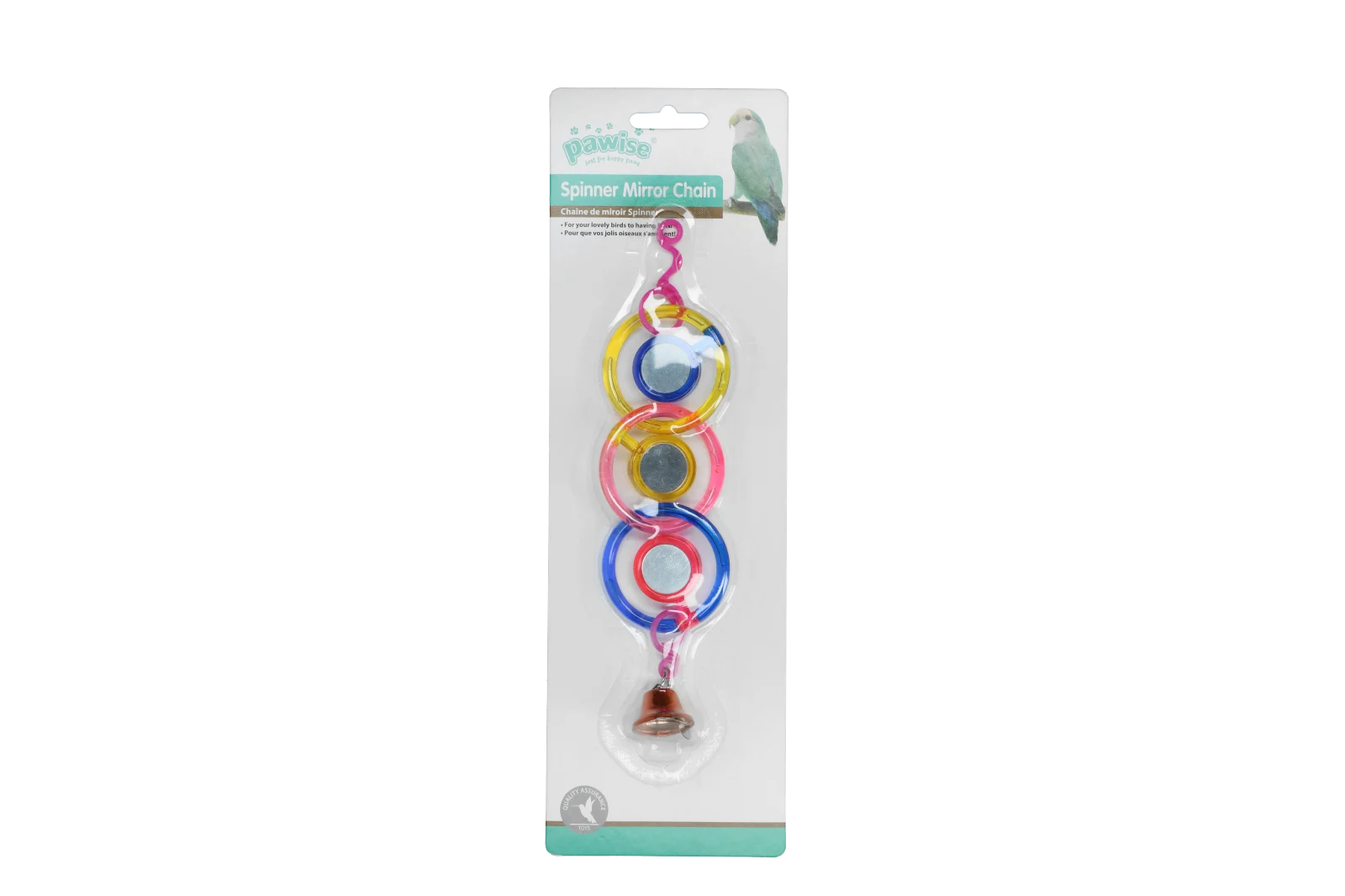 Řetízek se zrcátky a rolničkou pro ptáky, 24 cm – Pawise Spinner Mirror Chain - Obrázek 2