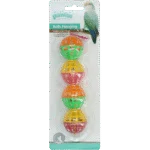 Míčky na hraní pro ptáky se zvonečky, 4 ks, 16 cm – Pawise Balls Hanging