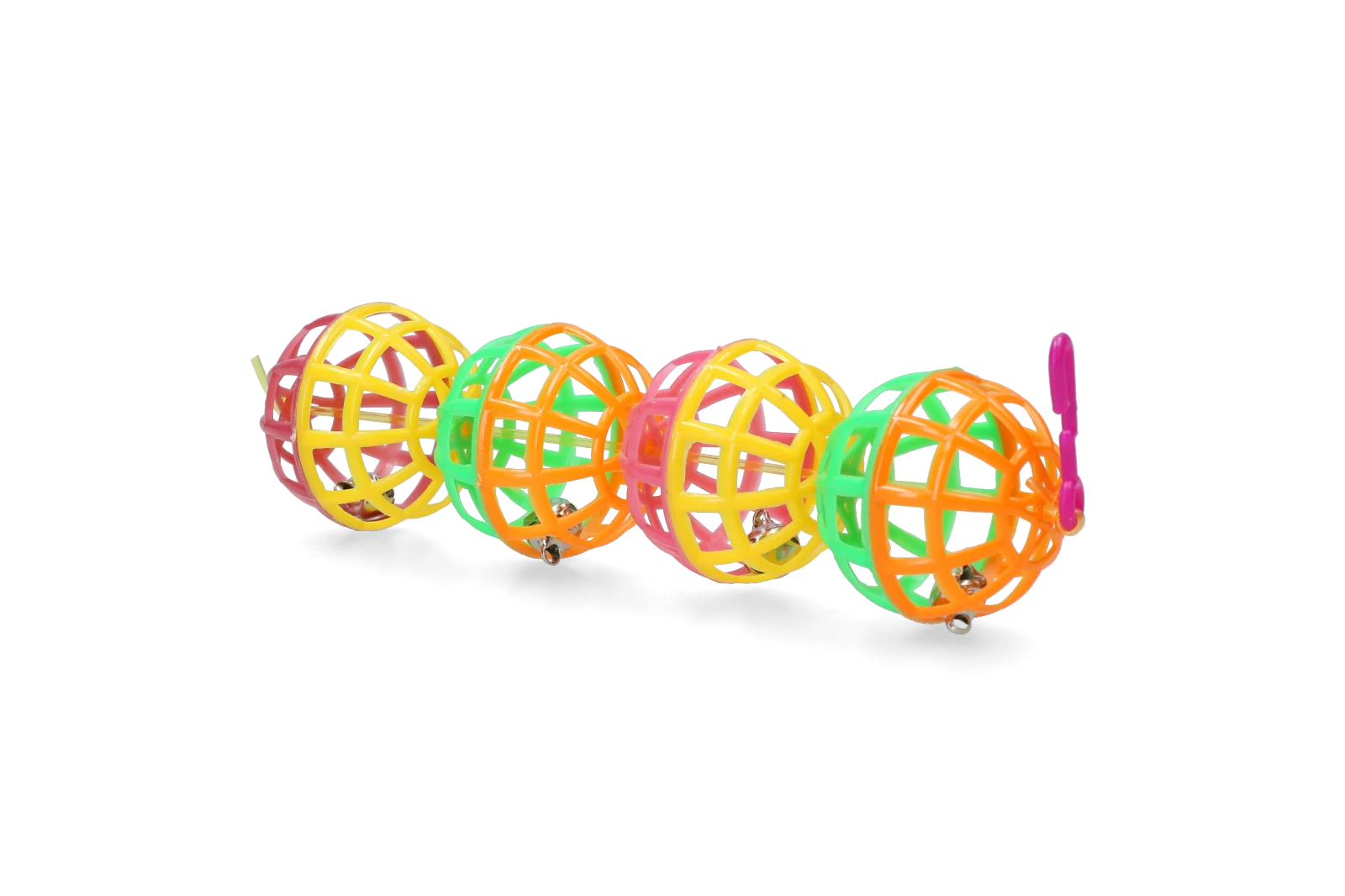 Míčky na hraní pro ptáky se zvonečky, 4 ks, 16 cm – Pawise Balls Hanging - Obrázek 2