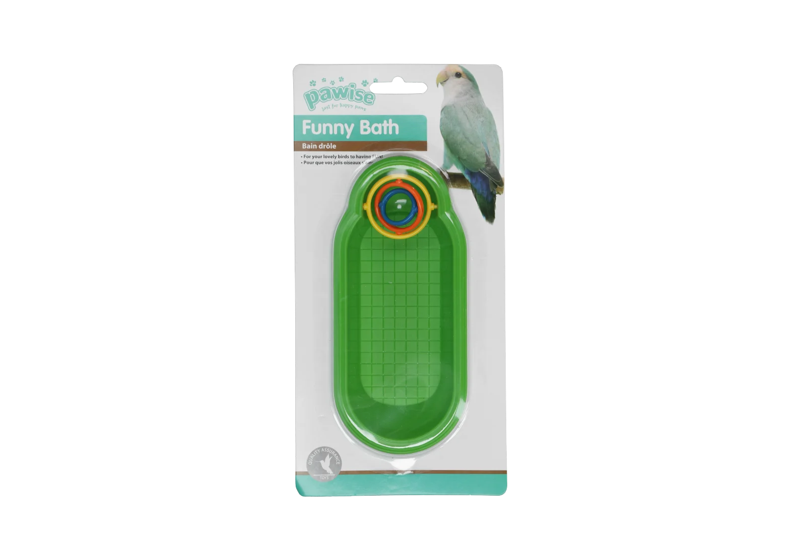 PAWI49573PW.png Ptačí koupelnička s hračkou, 17 cm, různé barvy – Pawise Funny Bath - Obrázek 1