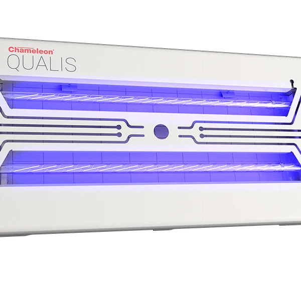 Lapač much s LED a lepovou deskou k montáži na stěnu – PestWest Chameleon Qualis LED