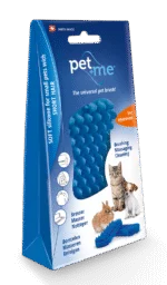 Silikonový kartáč pro krátkosrsté kočky, modrý – Pet + Me Cat Hair Brush