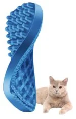 Silikonový kartáč pro krátkosrsté kočky, modrý – Pet + Me Cat Hair Brush - Obrázek 4