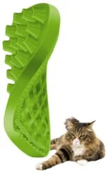 Silikonový kartáč pro dlouhosrsté kočky, zelený – Pet + Me Cat Hair Brush - Obrázek 4
