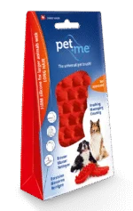 Silikonový kartáč pro psy s dlouhou srstí, červený – Pet + Me