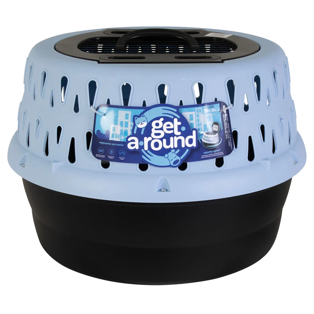 Kulatá přepravka pro kočky s horním otevíráním, modrá – Petmate Get-A-Round Kennel - Obrázek 1