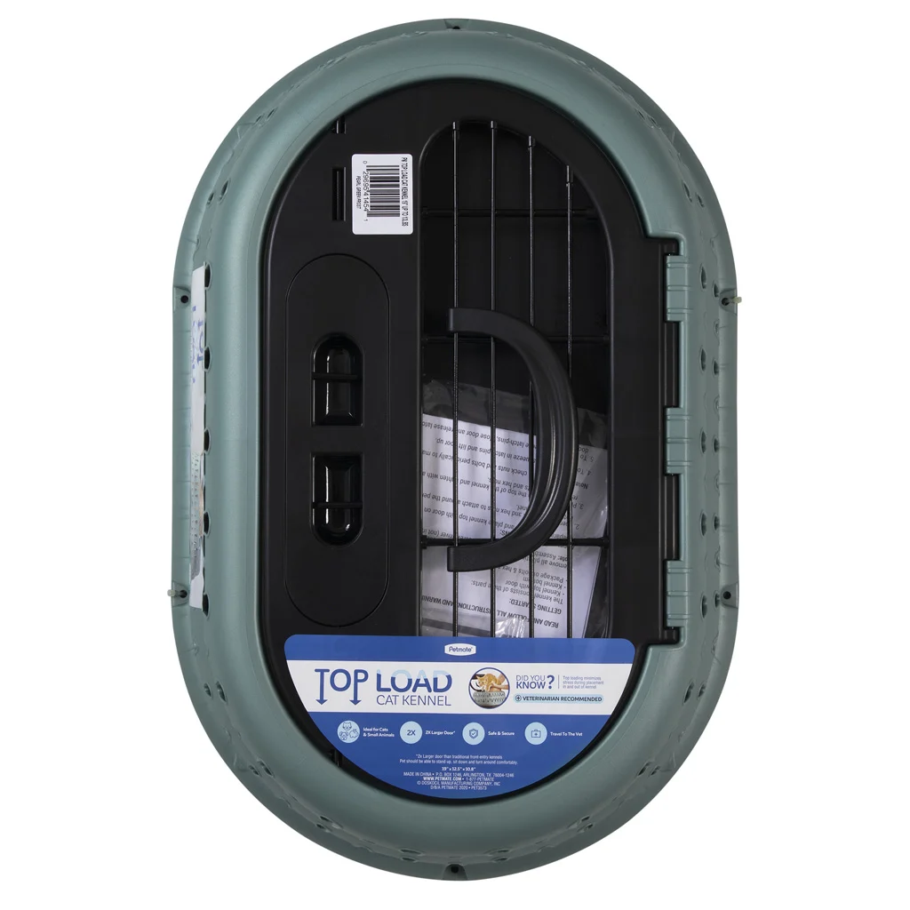 Přepravka pro kočky s horním otevíráním, zelená, 48,3 x 31,8 x 27,4 cm – Petmate Top Load Cat Kennel - Obrázek 5
