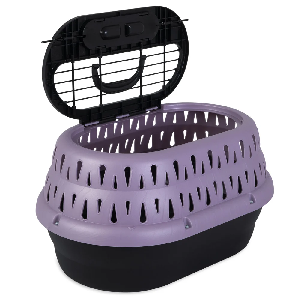 Přepravka pro kočky s horním otevíráním, fialová, 48,3 x 31,8 x 27,4 cm – Petmate Top Load Cat Kennel - Obrázek 3