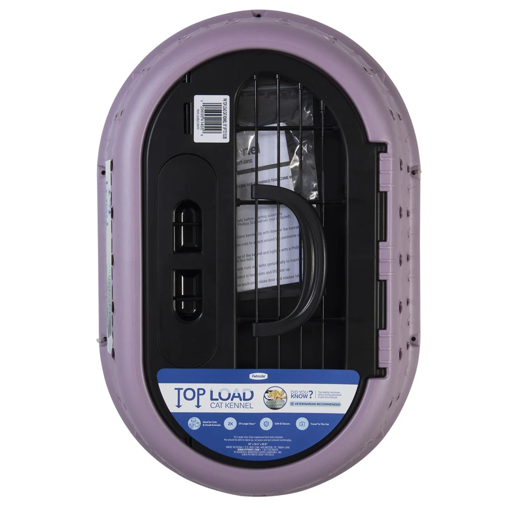 Přepravka pro kočky s horním otevíráním, fialová, 48,3 x 31,8 x 27,4 cm – Petmate Top Load Cat Kennel - Obrázek 5