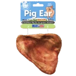 Žvýkací hračka z nylonu ve tvaru vepřového ucha s příchutí slaniny, 10 cm – Pet Qwerks Pig Ear M