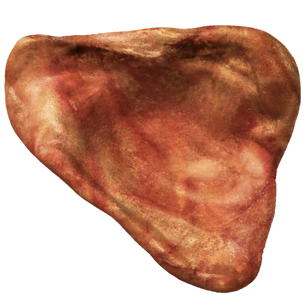 Žvýkací hračka z nylonu ve tvaru vepřového ucha s příchutí slaniny, 10 cm – Pet Qwerks Pig Ear M - Obrázek 2