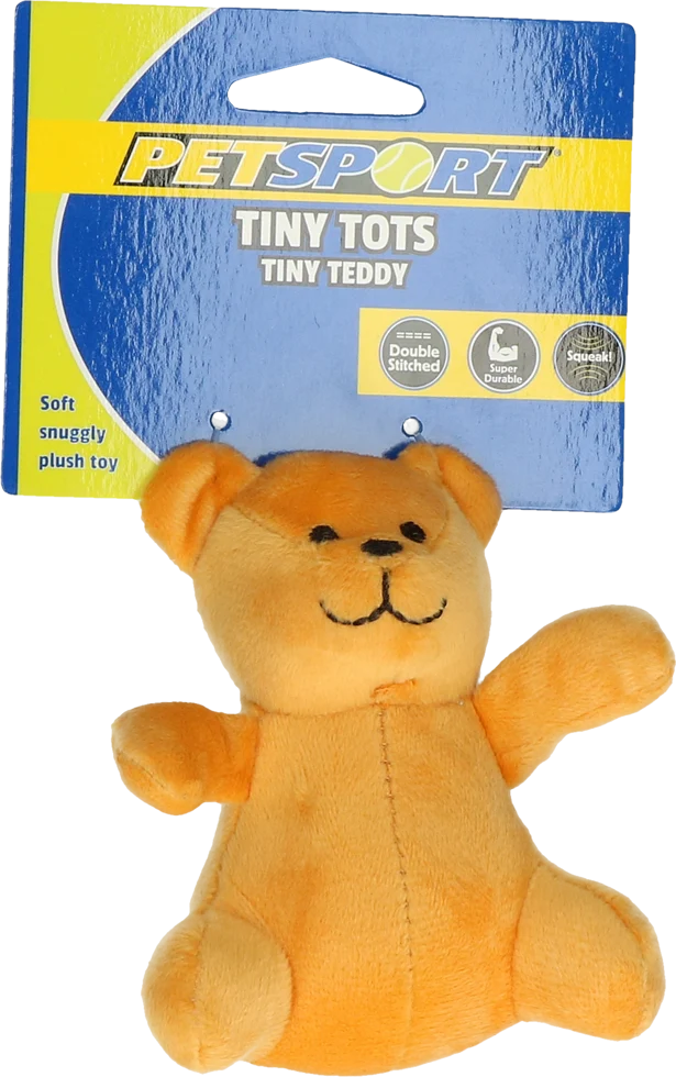 PETS20460BR.png Plyšová hračka pro psy s pískátkem, hnědá, přibližně 10 cm – Petsport Tiny Tots Teddy - Obrázek 1