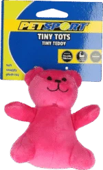 Plyšová hračka pro psa s pískátkem, růžová, cca 10 cm – Petsport Tiny Tots Teddy