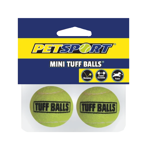 Gumové tenisové míčky pro psy, 2 kusy, 3,8 cm – Petsport Tuff Balls 2-Pack - Obrázek 1