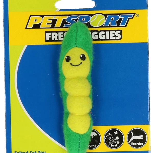 Zeleninová hračka ve tvaru fazole se šantou kočičí a fleecem – fazole Petsport Fresh Veggies