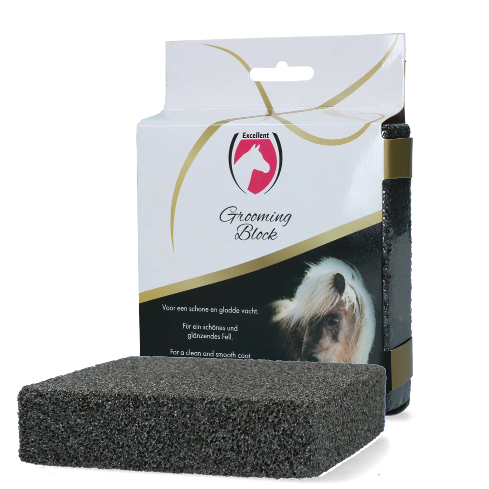 Čisticí blok na uvolněné chlupy a střeččí vajíčka, 12 x 12 x 3 cm – Excellent Horse Grooming Block - Obrázek 1