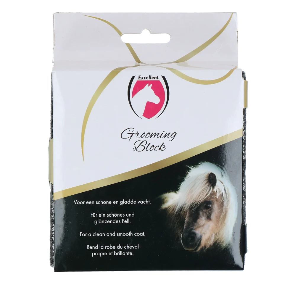 Čisticí blok na uvolněné chlupy a střeččí vajíčka, 12 x 12 x 3 cm – Excellent Horse Grooming Block - Obrázek 2