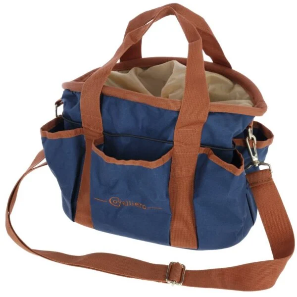 Taška na potřeby pro péči o koně se 6 vnějšími kapsami a odnímatelným ramenním popruhem, modrá, 28 x 20 x 22 cm – Covalliero Grooming Bag