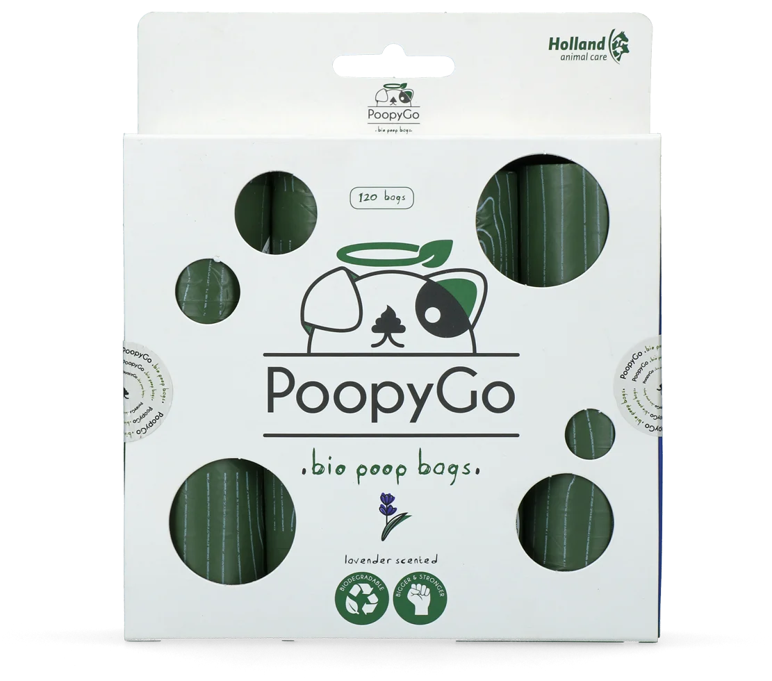 POOP014.png Biologicky rozložitelné sáčky na psí exkrementy s vůní levandule, 120 kusů – PoopyGo Eco friendly - Obrázek 1
