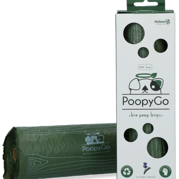 Biologicky rozložitelné sáčky na psí exkrementy s vůní levandule, 300 kusů v krabičce – PoopyGo Eco friendly Tissue Box