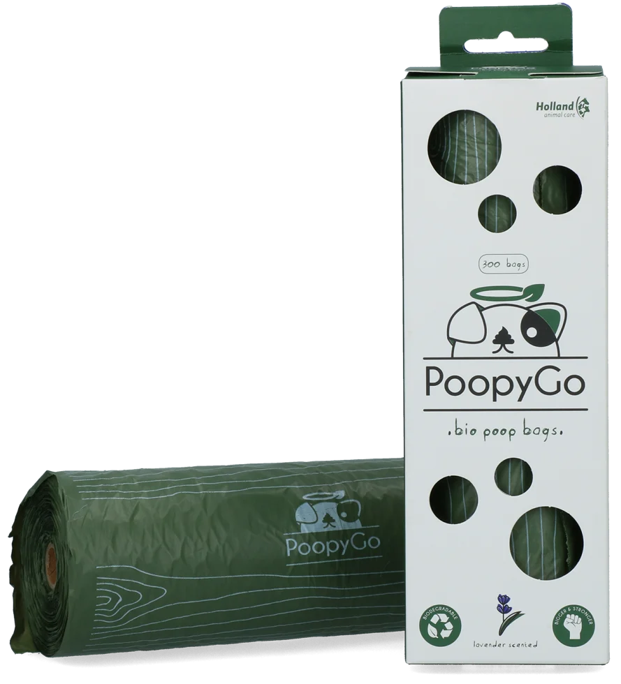 Biologicky rozložitelné sáčky na psí exkrementy s vůní levandule, 300 kusů v krabičce – PoopyGo Eco friendly Tissue Box - Obrázek 1