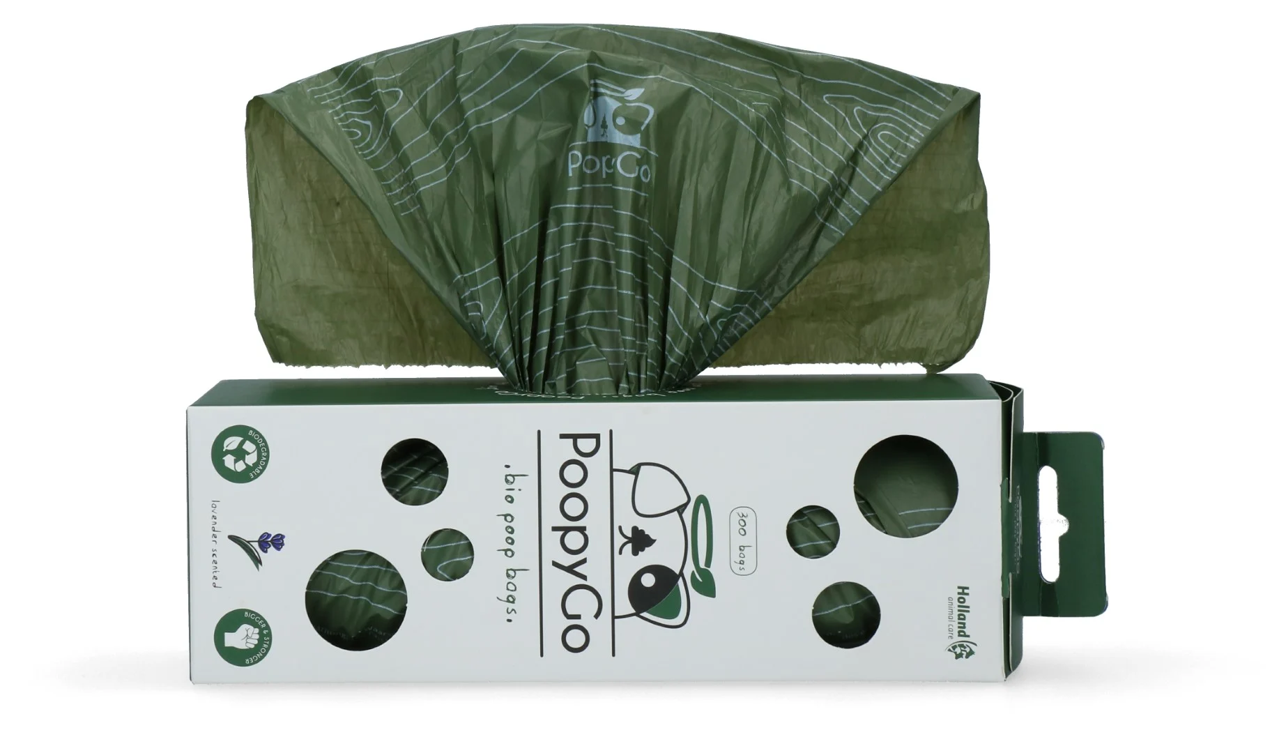 Biologicky rozložitelné sáčky na psí exkrementy s vůní levandule, 300 kusů v krabičce – PoopyGo Eco friendly Tissue Box - Obrázek 4