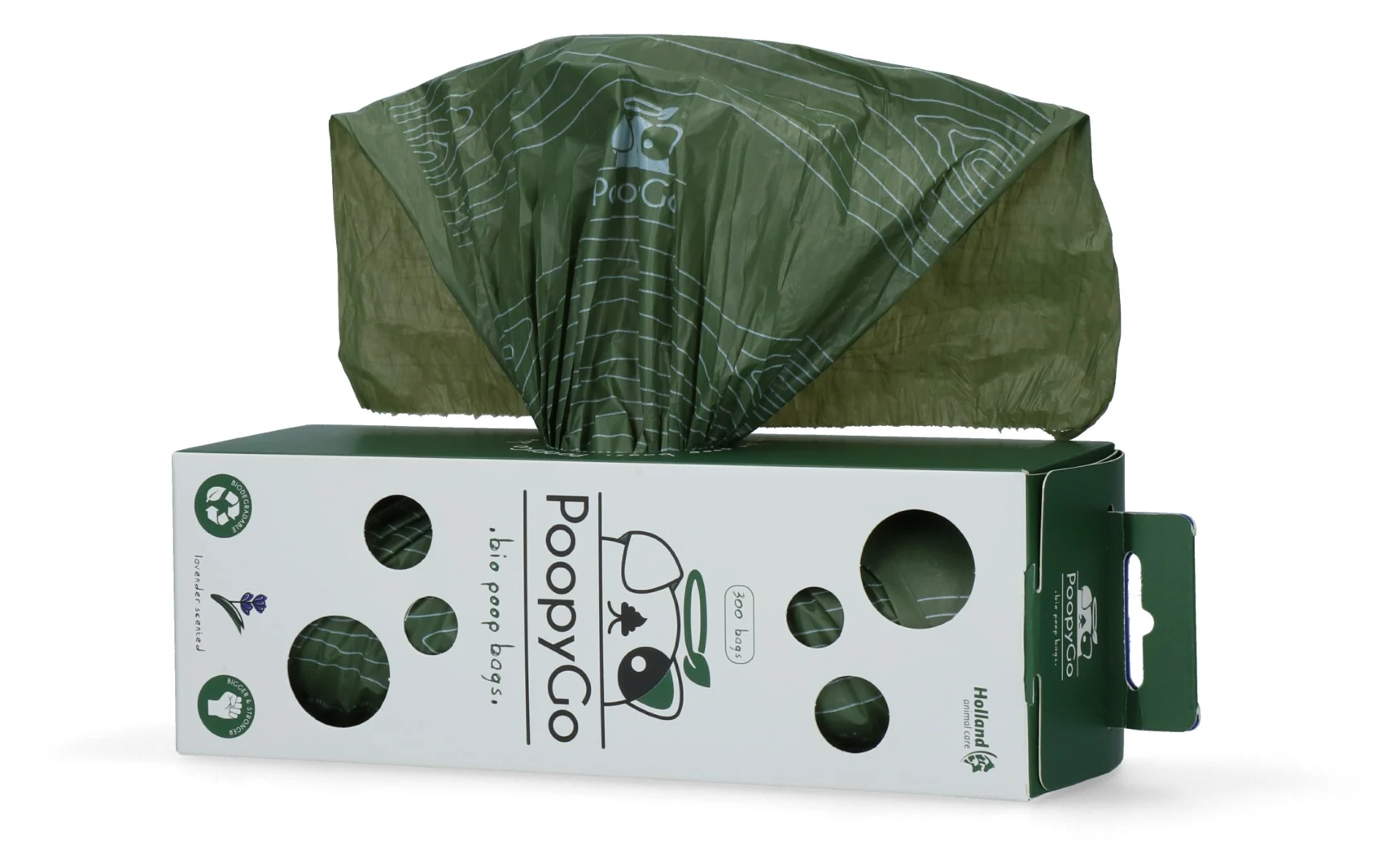Biologicky rozložitelné sáčky na psí exkrementy s vůní levandule, 300 kusů v krabičce – PoopyGo Eco friendly Tissue Box - Obrázek 5