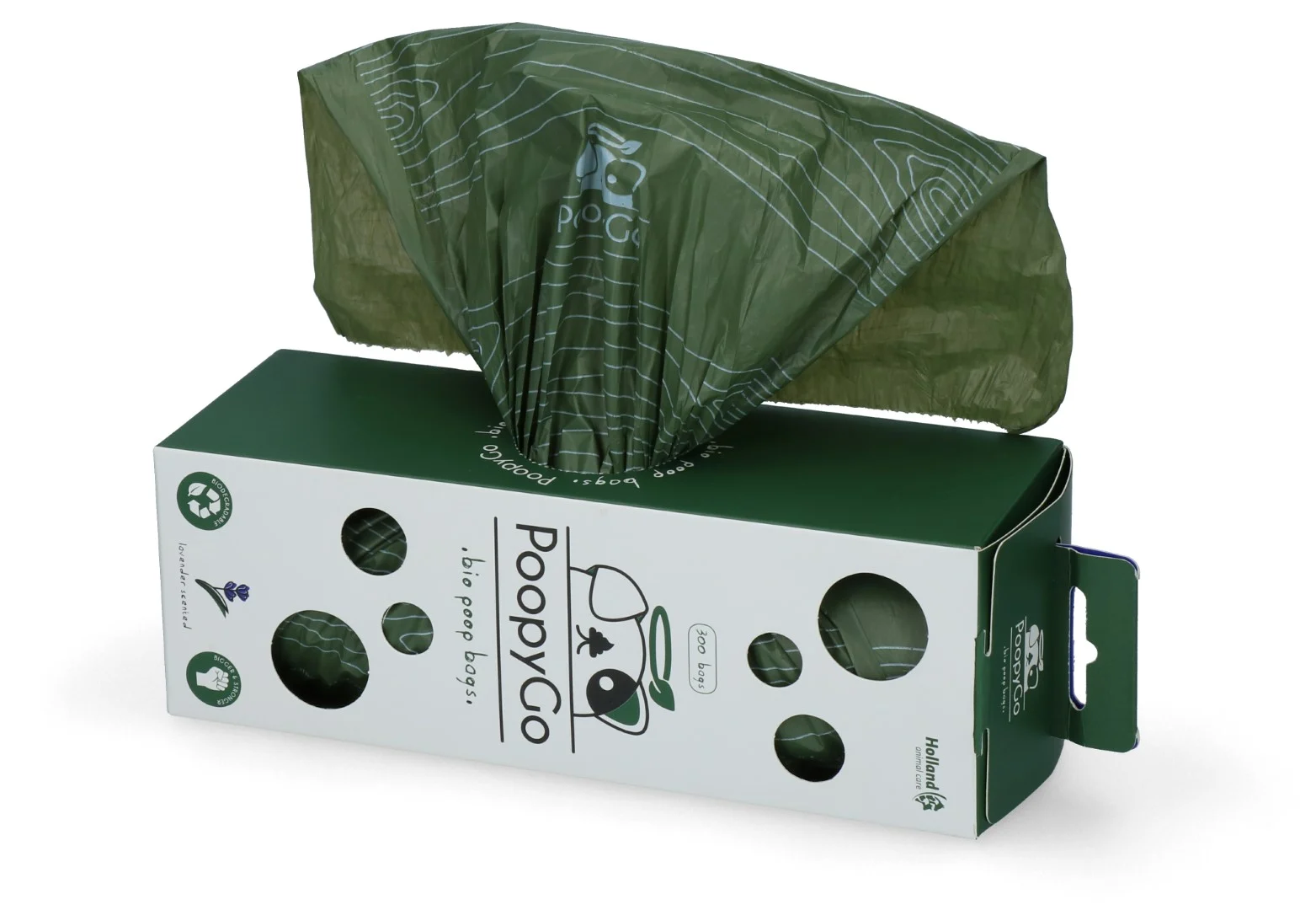 Biologicky rozložitelné sáčky na psí exkrementy s vůní levandule, 300 kusů v krabičce – PoopyGo Eco friendly Tissue Box - Obrázek 6