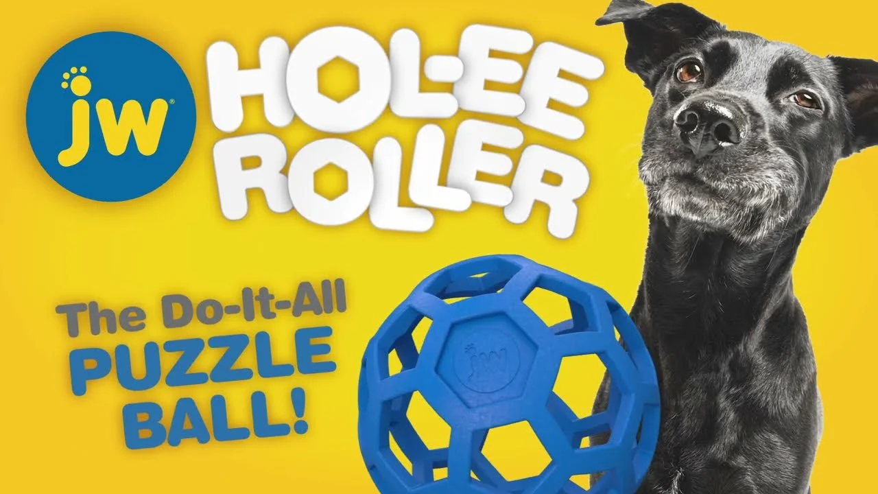 Míček pro psy z přírodního kaučuku na pochoutky, 19 cm, mix barev – JW Hol-ee Roller - Obrázek 2