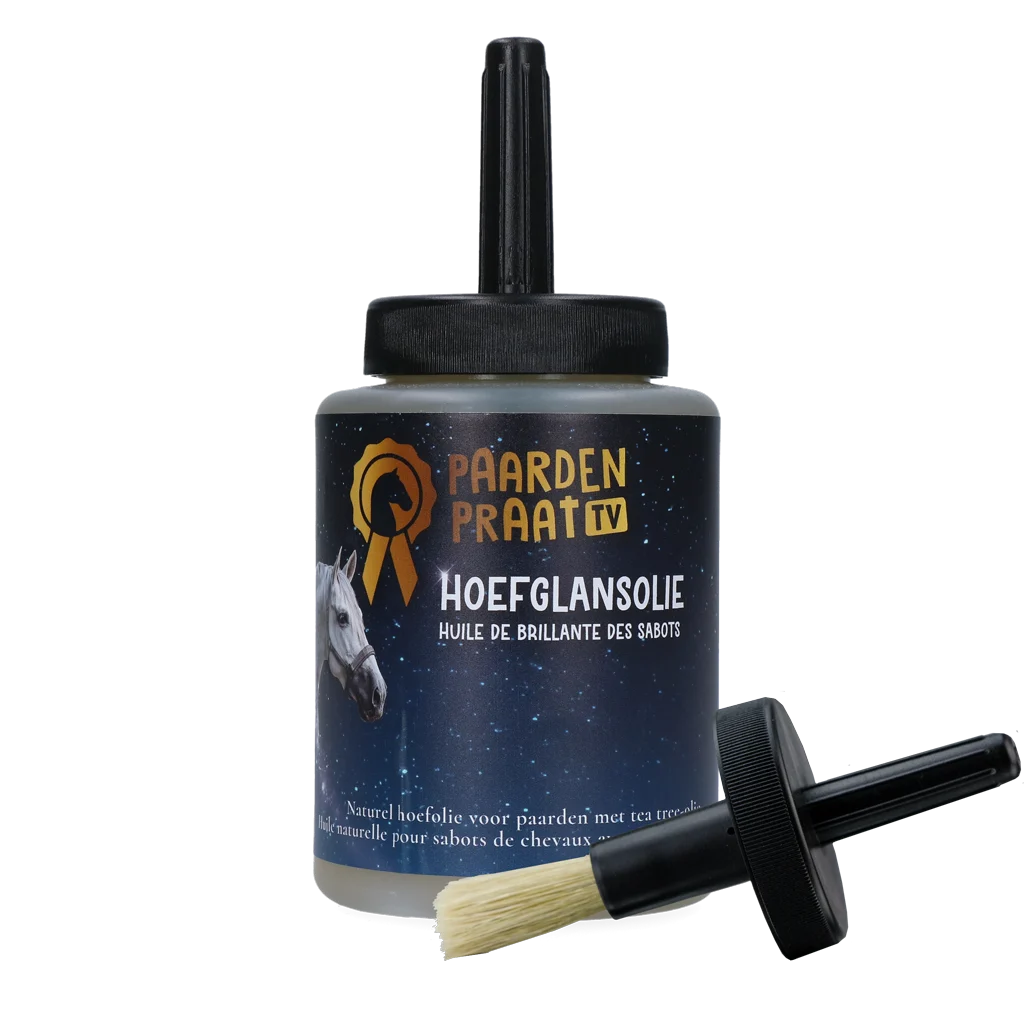 PRAA0026G.png Olej na kopyta s tea tree olejem, 500 ml – Paardenpraat TV Hoefglansolie - Obrázek 1