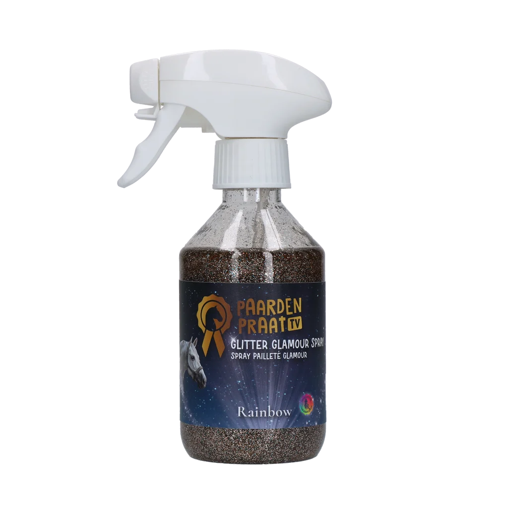 Sprej se třpytkami pro koně, duhový, 250 ml – Paardenpraat TV Glitter Glamour Spray - Obrázek 1