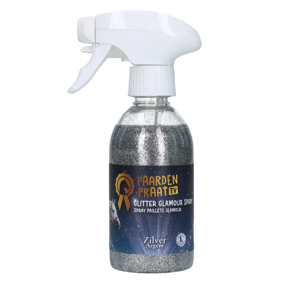 Třpytivý sprej pro koně a poníky, 250 ml – Paardenpraat TV Glitter Glamour Spray Zilver - Obrázek 1