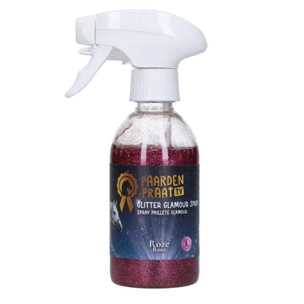 Třpytivý sprej pro koně, růžový, 250 ml – Paardenpraat TV Glitter Glamour Spray