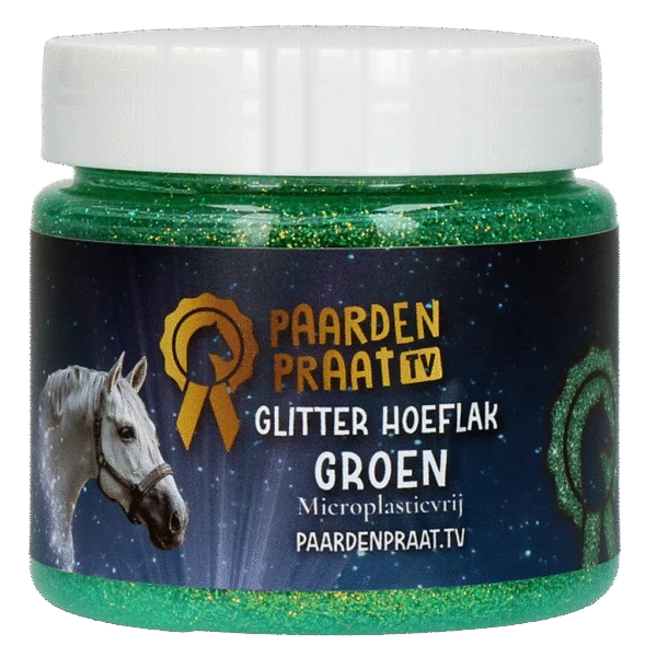 Lak na kopyta se třpytkami na vodní bázi, tyrkysový – Paardenpraat TV Glitter Hoeflak