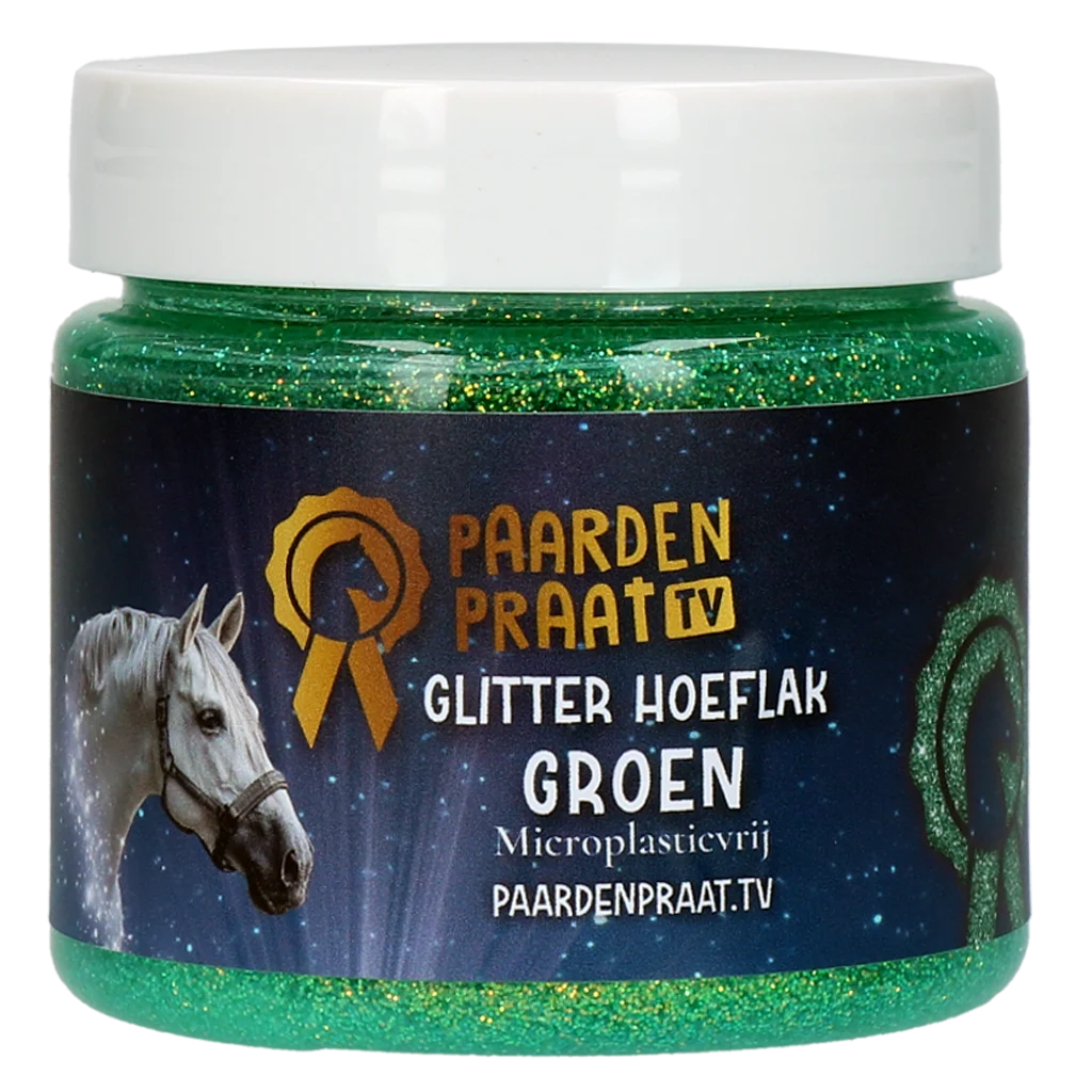 Lak na kopyta se třpytkami na vodní bázi, tyrkysový – Paardenpraat TV Glitter Hoeflak - Obrázek 1