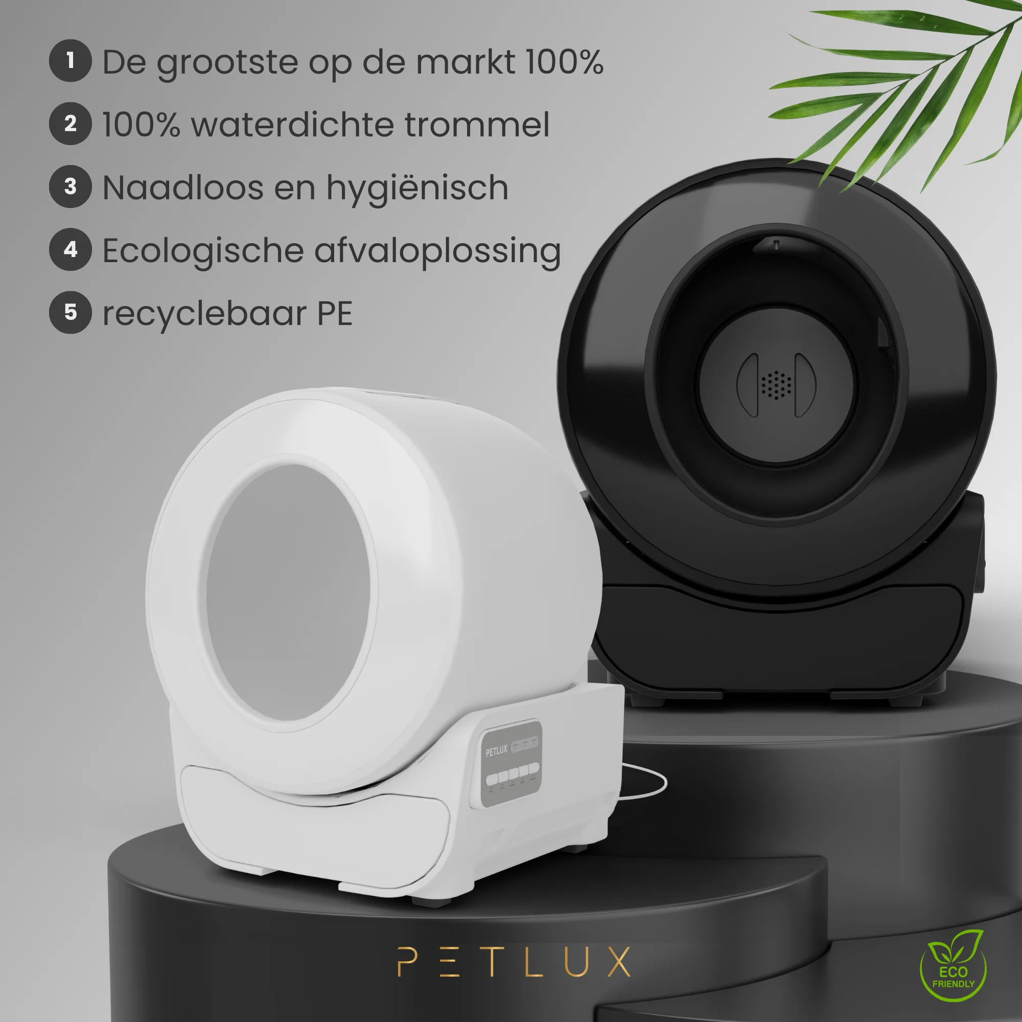 Automatická kočičí toaleta XXL s ovládáním přes aplikaci, bílá – Petlux V3 XXL - Obrázek 2