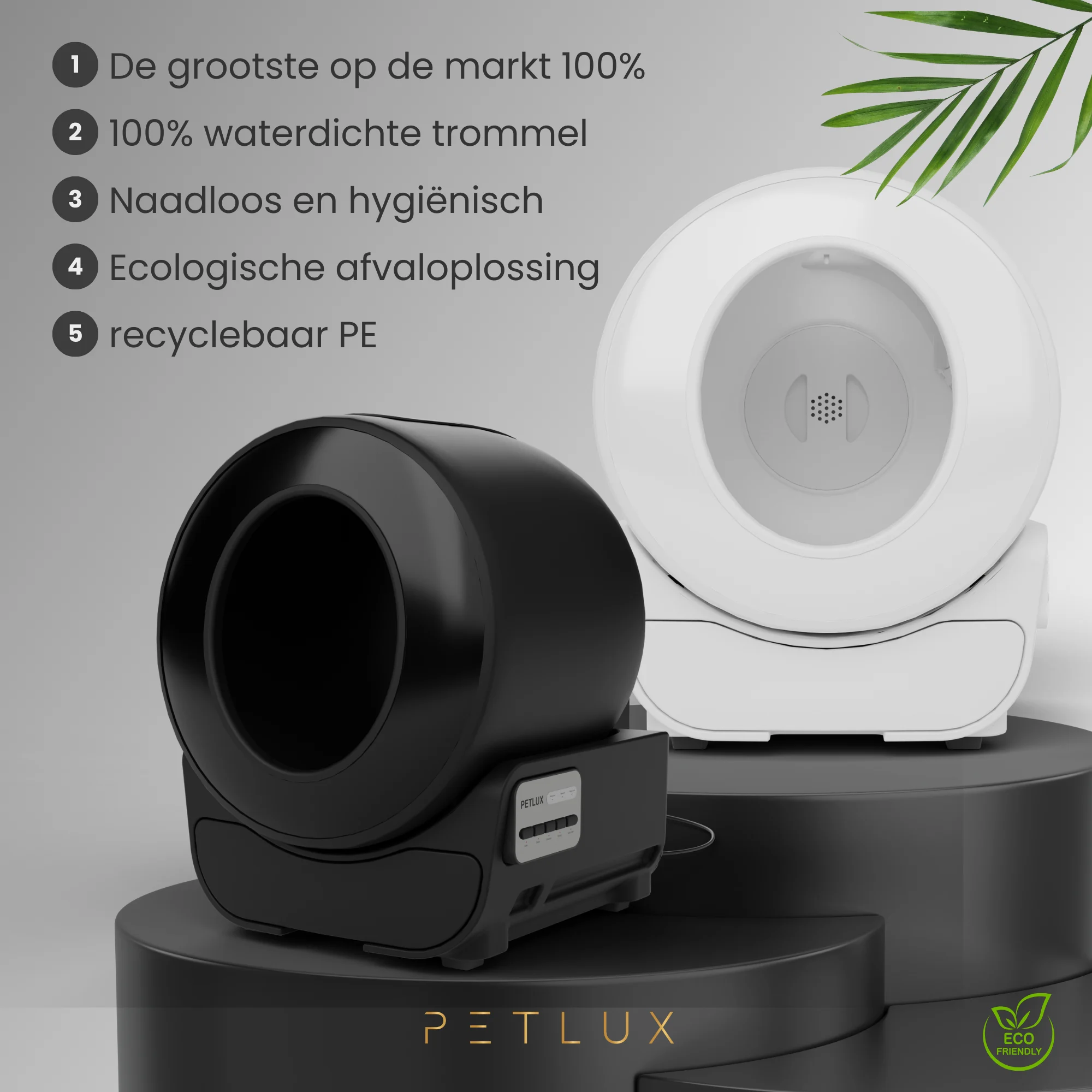 Automatická kočičí toaleta XXL s ovládáním přes aplikaci, černá – Petlux V3 XXL - Obrázek 2