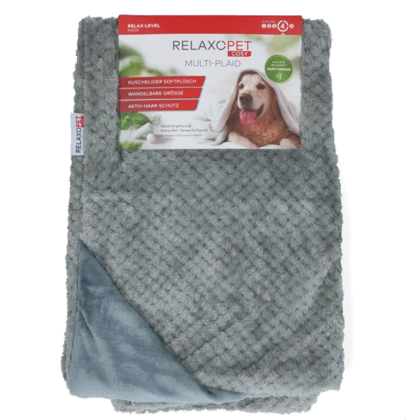 Deka pro psy z mikroplyše, šedá, 65 x 95 cm – Relaxopet Cosy Multi-Plaid Original