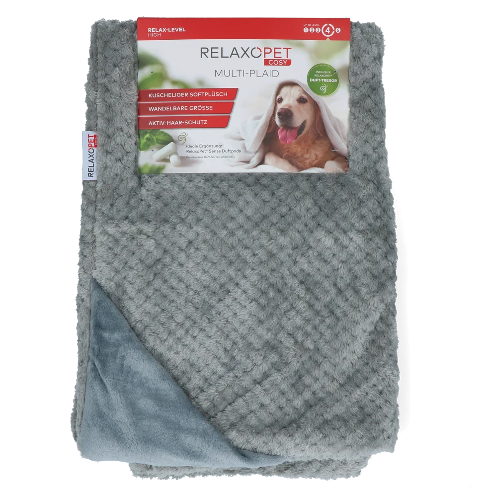 RELA0129.png Deka pro psy z mikroplyše, šedá, 65 x 95 cm – Relaxopet Cosy Multi-Plaid Original - Obrázek 1