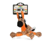 Plyšová hračka pro psy, oslík s pískátkem, oranžová S – Retro Dog Donkey