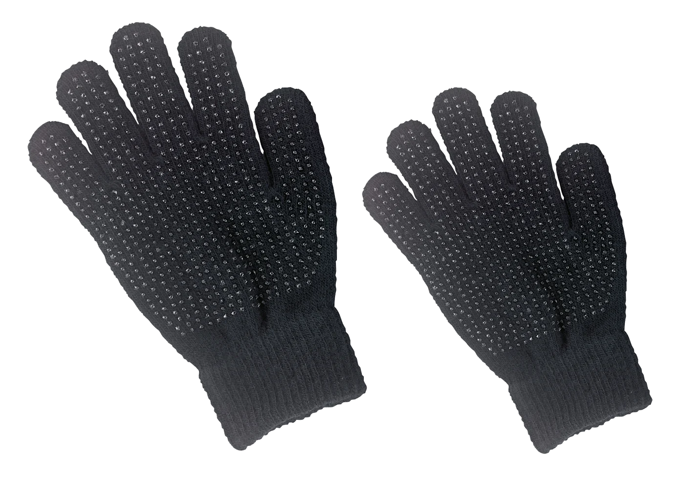 Jezdecká rukavice s protiskluzovým materiálem na dlani, černá, pro dospělé – Magic Grippy - Obrázek 2