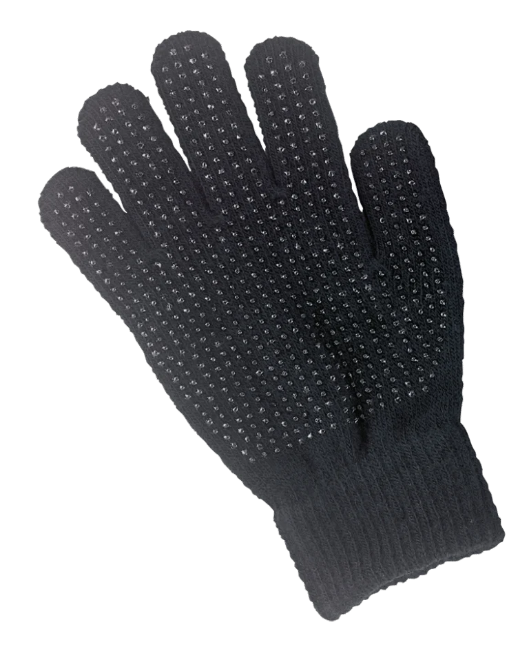 Jezdecká rukavice s protiskluzovým materiálem na dlani, černá, pro dospělé – Magic Grippy