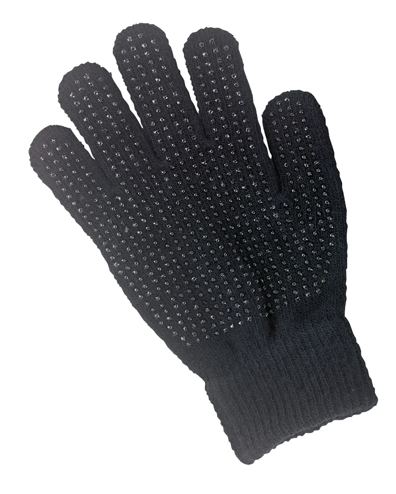 Jezdecká rukavice s protiskluzovým materiálem na dlani, černá, pro dospělé – Magic Grippy - Obrázek 1