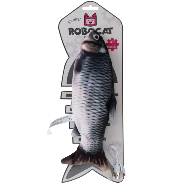 Pohyblivá hračka pro kočky – kapr s MADNIP, 30 cm – Robocat Fish