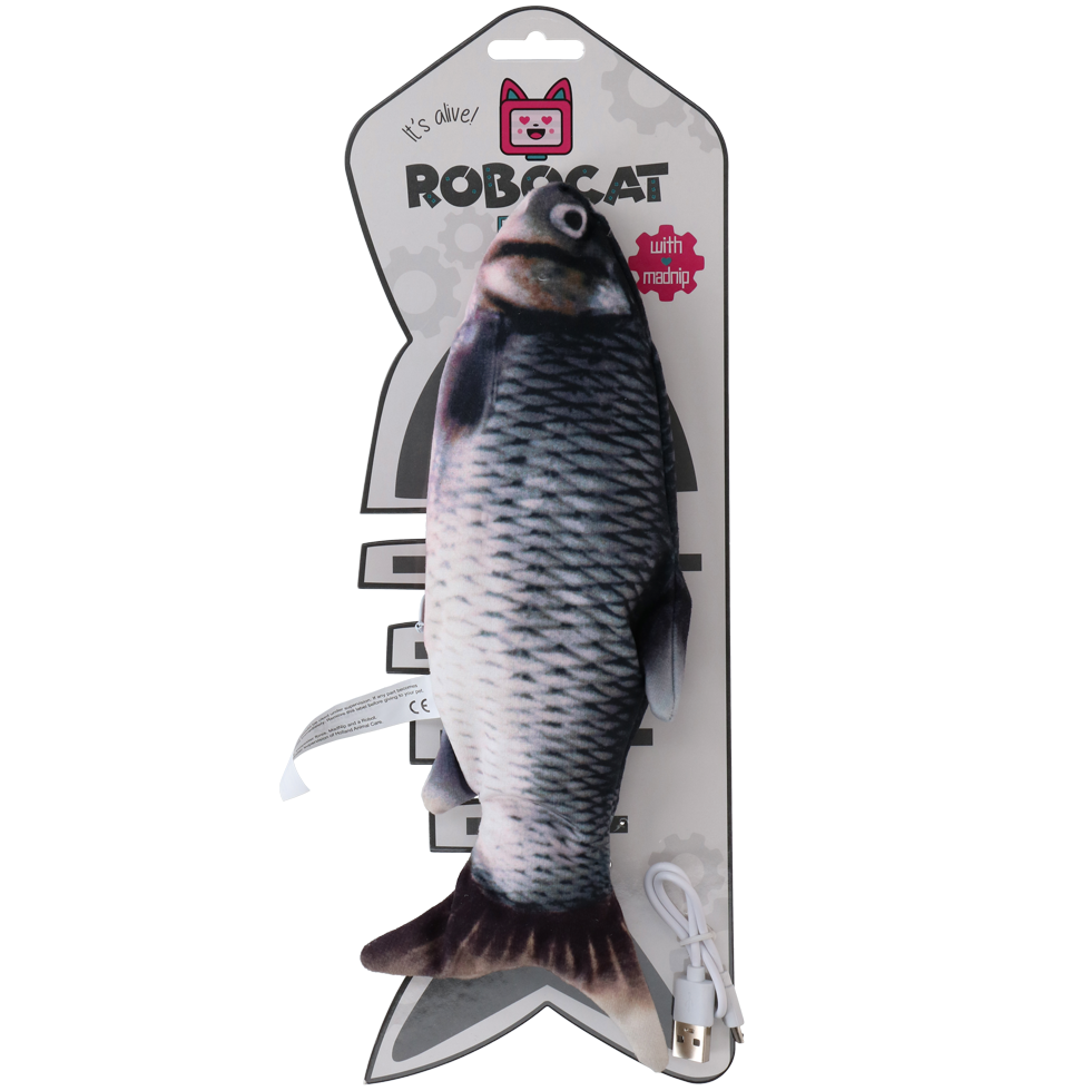 Bewegende Speelvis Karper met Madnip, 30 cm – Robocat Fish Pohyblivá hračka pro kočky – kapr s MADNIP, 30 cm – Robocat Fish