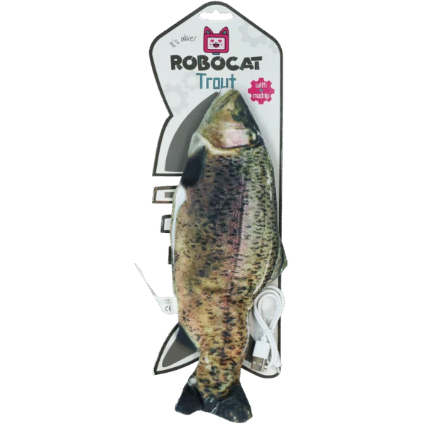 Pohyblivá hračka ve tvaru pstruha s Madnipem, 30 cm – Robocat Fish
