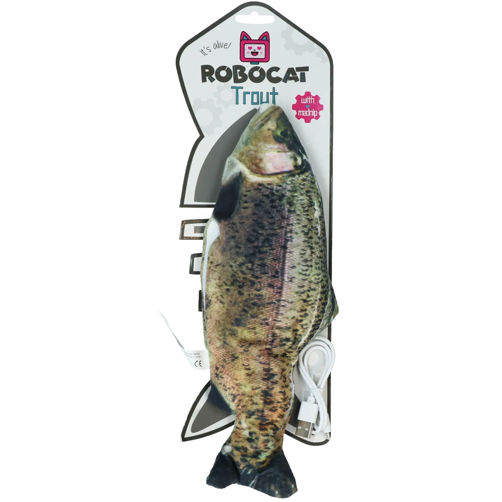 Pohyblivá hračka ve tvaru pstruha s Madnipem, 30 cm – Robocat Fish - Obrázek 1