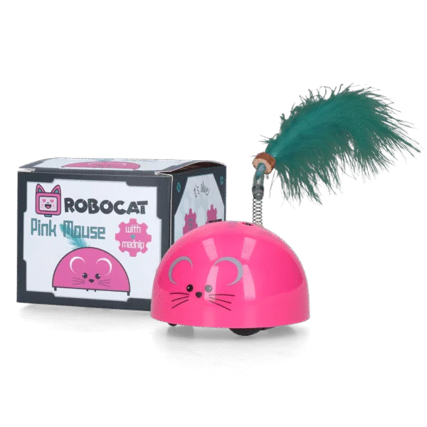 Hračka ve tvaru myši s pohybovým senzorem a Madnipem, růžová – Robocat Mouse